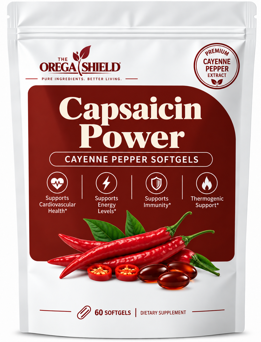 The Orega Sheild Capsaicin Power - Cayenne Pepper Softgels