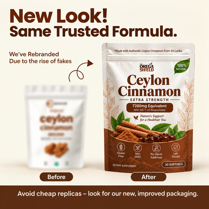The Orega Shield Ceylon Cinnamon 7200mg with MCT Oil