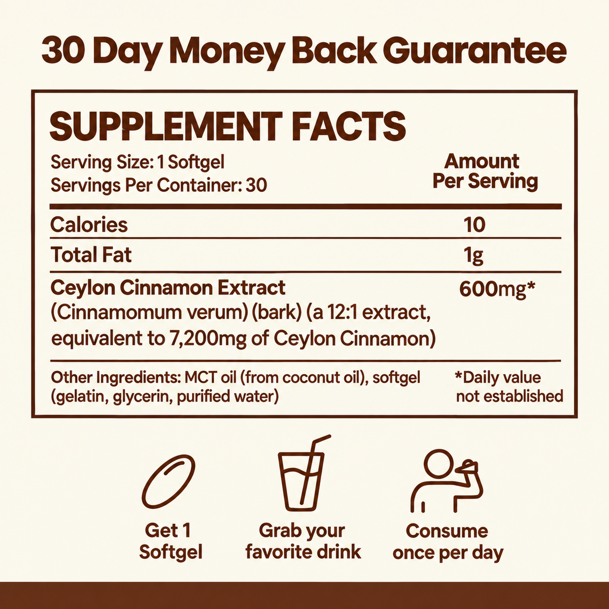 The Orega Shield Ceylon Cinnamon 7200mg with MCT Oil