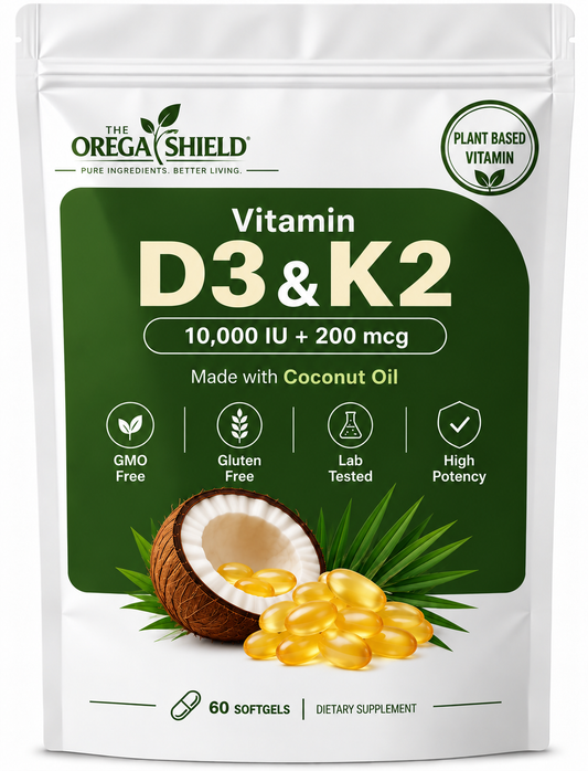 The Orega Sheild Vitamin D3 & K2 Supplement Softgels