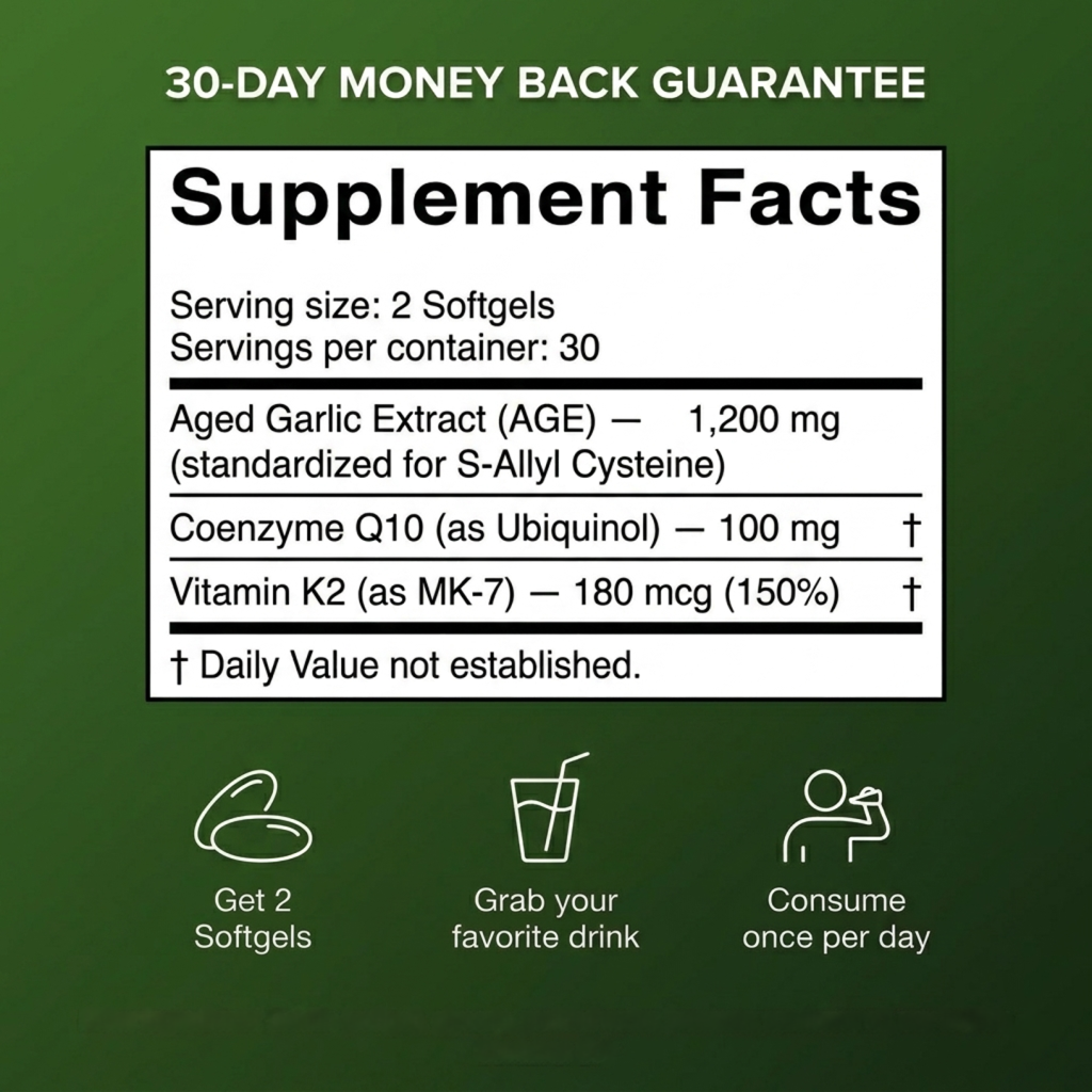 The Orega Sheild Aged Odorless Garlic Softgels