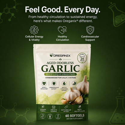 The Orega Sheild Aged Odorless Garlic Softgels
